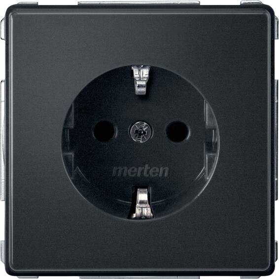 Розетка Schneider Electric MERTEN AQUADESIGN IP44, скрытый монтаж, с заземлением, со шторками, антрацит, MTN2300-7214
