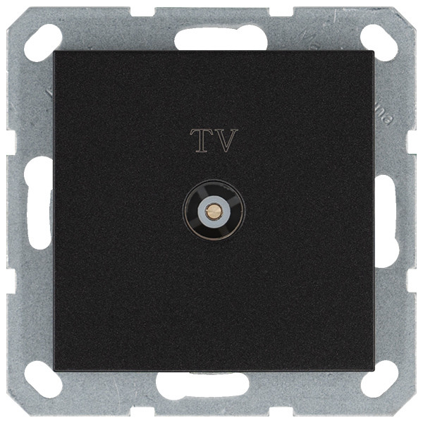 Jasmart Розетка TV Φ9.5mm оконечная с накладкой, цвет Антрацит