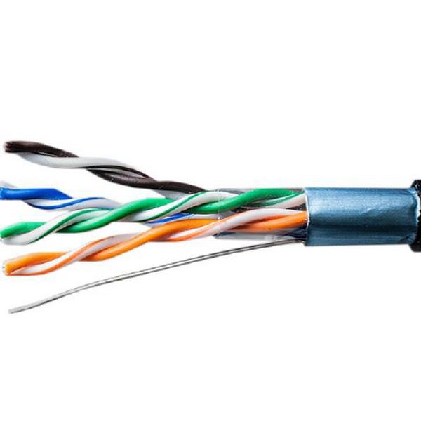 Кабель витая пара F/UTP кат.5e 4х2х24AWG solid CU PE OUTDOOR Standart черн. 305м (м) SUPRLAN