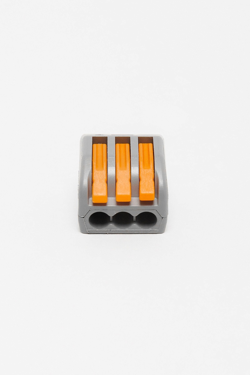 Клемма строительно-монтажная СМК 222-413 с рычагом 3 отверстий 0,08-2,5мм2 DYNEL DY-03-01-002